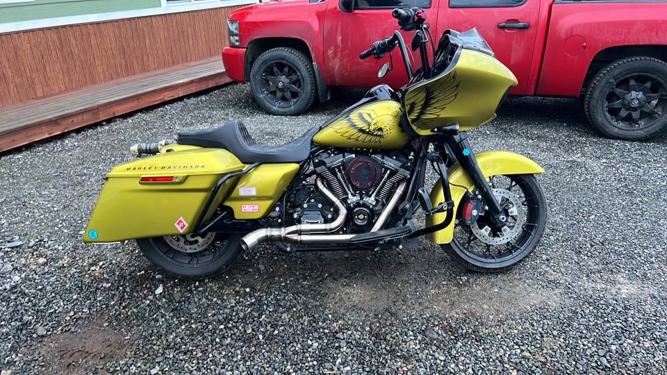 Gallopmotorcycles harley side dump exhaust bagger Shop now